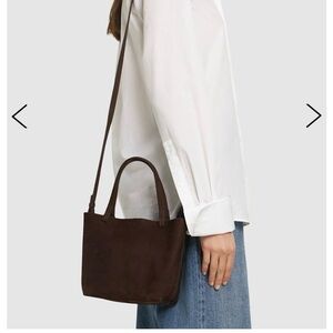 The Row Small Park Tote in Brown Suede Leather (Crossbody)